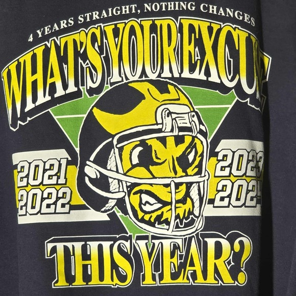 Barstool Sports Men's 2XL Michigan Wolverines Sweatshirt Whats Your Excuse - Picture 2 of 7